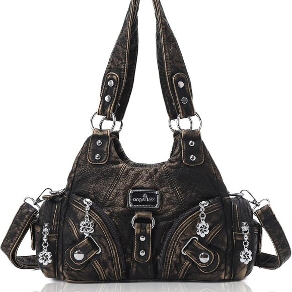 Purses for Women Small Hobo Shoulder Bags Vagen Leather Multi-Pocket Tote Bag wi